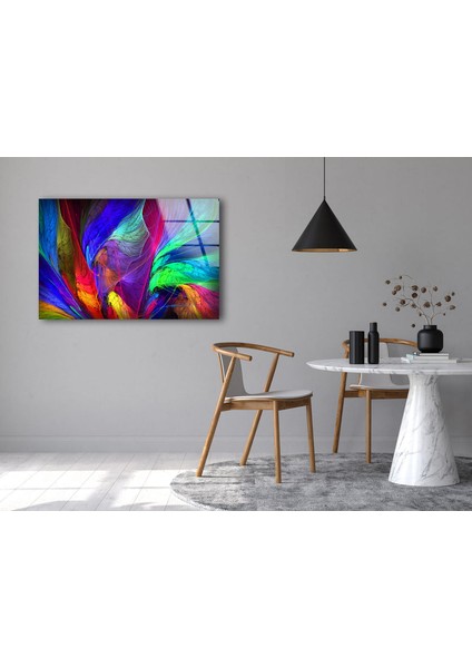 Canlı Renkli Soyut Cam Duvar Tablosu fırsatları