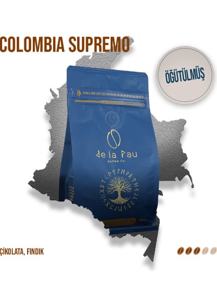 Colombia Supremo Öğütülmüş Paket Filtre Kahve 250 gr
