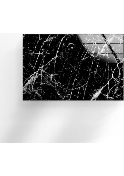 Siyah Mermer Desenli Temperli Cam Duvar Tablosu fırsatları