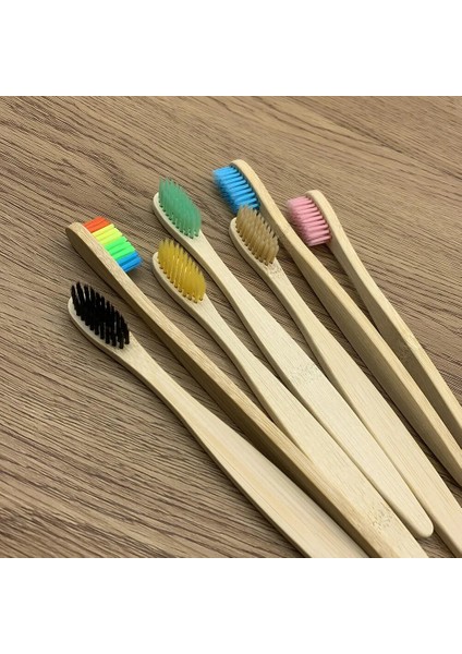 8-Pack Renkli Doğal Bambu Diş Fırçası Çevre Ahşap Gökkuşağı Bambu Diş Fırçası Ağız Bakımı Yumuşak Kıl (Yurt Dışından) modelleri