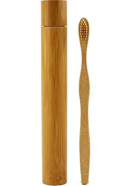 Adet Bambu Tüp Çevre Dostu Doğal Bambu Diş Fırçası Seyahat Çantası Doğal Organik Biyobozunur ve 1 Adet Bambu Diş Fırçası (Yurt Dışından)