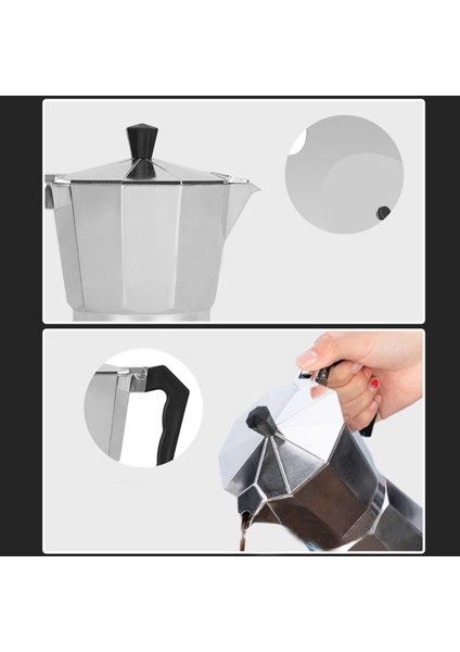 Sekizgen Moka Cezve Italyan Soba Makinesi Alüminyum Alaşımlı Avrupa Tarzı Gereçler (Yurt Dışından)