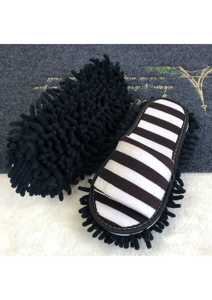 Ev Temizleme Fırçası Zemin Zemin Temizleme Araçları Tembel Terlik Temizlik Bezi 1 Çift Mikrofiber Yenilik Terlik Tarzı Mops (Yurt Dışından)