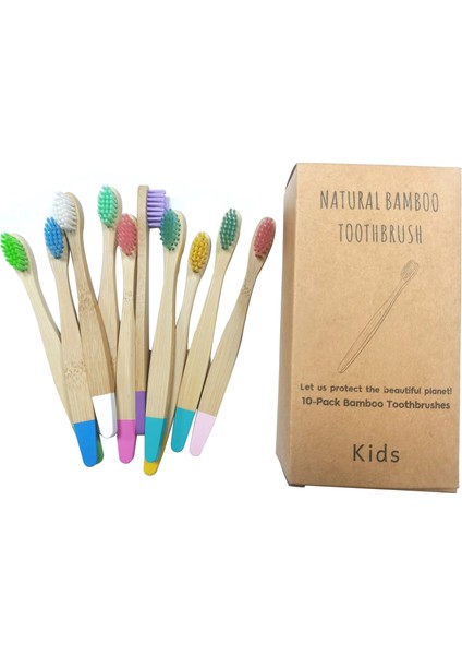 5/10 Adet Organik Çocuk Bambu Diş Fırçası On Renk Yumuşak Fiber Kıllar Biyobozunur Saplı Çevre Dostu Çocuk Diş Fırçaları (Yurt Dışından) modelleri