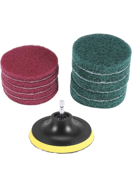 11 Adet Güç Scrubber Fırça Seti Matkap Temizleme Aracı Için Parlatma Pedi (Yurt Dışından)