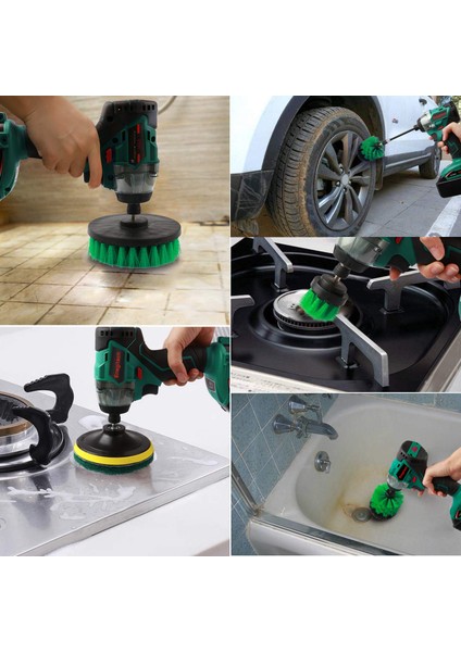 Adet Matkap Fırçası Ek Kiti Elektrikli Scrubber Matkap Fırçaları, Banyo, Mutfak, Bahçe, Zemin, Küvet, Barbekü Aleti, Otomotiv Temizleme Için 6 Inç Uzun Uzatma Uzatma (Yurt Dışından)