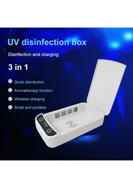 USB + Plug-In Uv Ultraviyole Diş Fırçası Cep Telefonu Dezenfeksiyon Kutusu Ev Kablosuz Hızlı Şarj Taşınabilir Sterilizatör (Yurt Dışından)