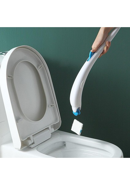 Yedek Fırçalar Kafa Tuvalet Fırçası Tek Kullanımlık Banyo Tuvalet Fırçası Temizleyici Uzun Saplı Ölü Köşe Temizleme Fırçası (Yurt Dışından)