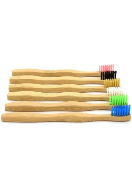 14.5 cm 6 Renk Çevre Dostu Bambu Diş Fırçası Çocuklar Orta Kıl Çocuk Naylon Elyaf Kıllar Doğal Ahşap Diş Fırçası (Yurt Dışından) fiyatları