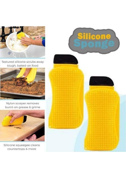 [sıcak] 3'ü 1 Arada Silikon Temizleme Fırçası Ovma, Kazıma ve Silecek Bulaşık Yıkama Fırçası Sünger Fırça Çok Fonksiyonlu Temizleme Fırçası (Yurt Dışından) modelleri