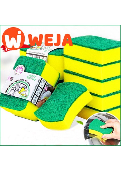 [weja] 20 Adet Yüksek Yoğunluklu Sünger Mutfak Temizleme Araçları Yıkama Havluları Silme Paçavra Sünger Ovma Pedi Mikrofiber Bulaşık Temizleme Bezi (Yurt Dışından) fiyatları