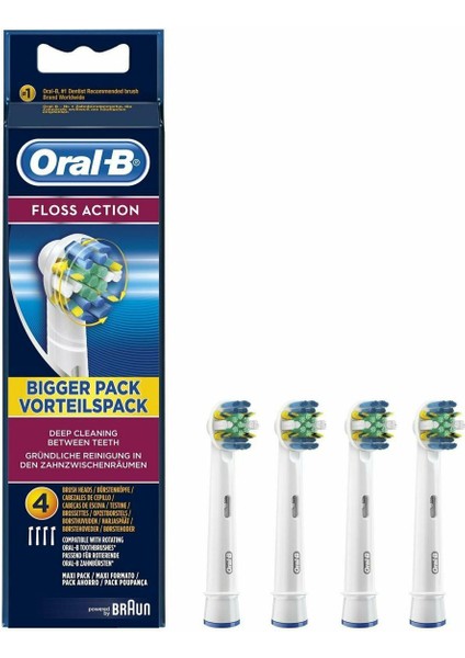 Oral-B Flossing Action Yedek Diş Fırçası Başlıkları, 4'lü Paket Fırça Başlıkları (Yurt Dışından)