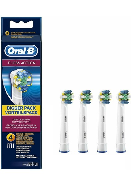 Oral-B Flossing Action Yedek Diş Fırçası Başlıkları, 4'lü Paket Fırça Başlıkları (Yurt Dışından)