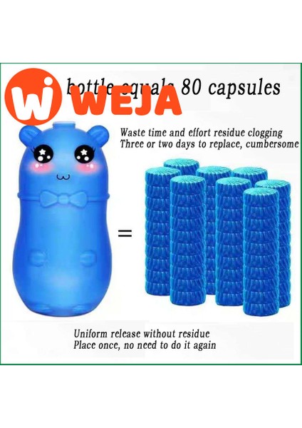 [weja] Mavi Kabarcık Ayı Tuvalet Temizleyici Kokusu Deodorantı Tuvalet Temizleyici Banyo Aksesuarları Banyo Deodorantı (Yurt Dışından)