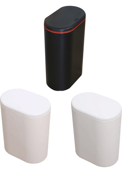 Plastik Dar Tip Mutfak Çöp Kutusu Tuvalet Pres Tipi Çöp Kutusu Çöp Kovası Banyo Çöp Kutusu Sepeti Çöp Kovası Beyaz (Yurt Dışından)