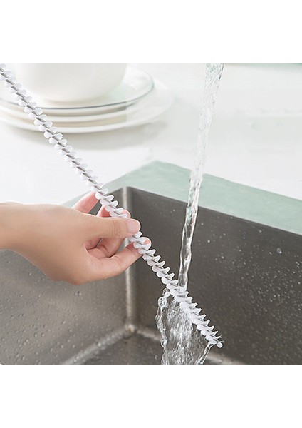 45 cm Taşınabilir Boru Tarama Şerit Saç Fırçası Temizleyici Viraj Lavabo Drenaj Temizleyici Podazz (Yurt Dışından) fırsatları