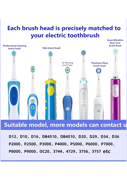 Oral B Kafaları Için Yedek Fırça Kafası Braun Oral-B D12 D16 Junior Vitality Nozulları Için Diş Fırçası Kafaları D20 DB4510/6500 (Yurt Dışından)