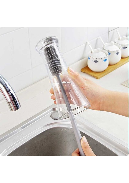 Yumuşak Silikon Bardak Temizleme Fırçası Scrubber Mutfak Temizleme Araçları Uzun Saplı Cam Bardak Yıkama Fırçaları (Yurt Dışından) fiyatları