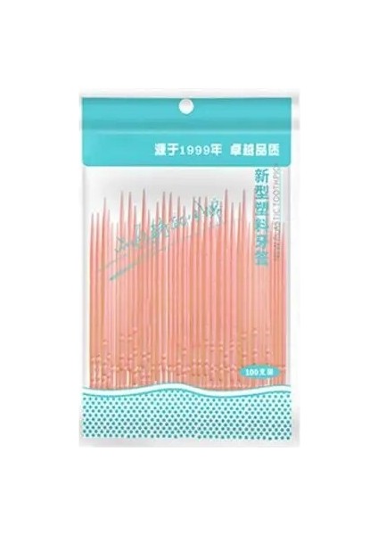 100 Adet/takım Diş Arası Fırça Kürdan Güvenli Renkli Zarif Çift Başlı Diş Arası Fırça Hastane Için (Yurt Dışından)