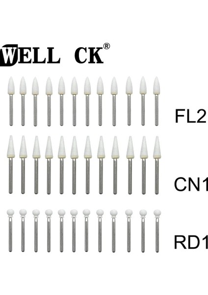 12 Adet Diş Laboratuvarı Parlatma ve Bitirme Monte Beyaz Taş 1.6mm Shank Fg Aşınma Noktası Burs Fg Diş Malzemesi (Yurt Dışından)