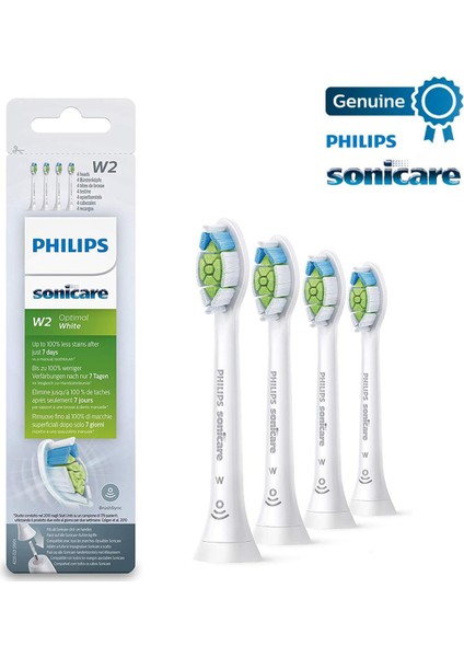 Philips Sonicare W2 Diamondclean Yedek Diş Fırçası Başlıkları, HX6064, Beyaz 4'lü Paket (Yurt Dışından)