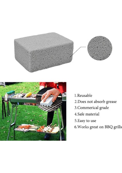 4 Paket Izgara Kalbur Temizleme Tuğla Blok, Mutfak Banyo Temizleme Pomza Bloğu, Lekeleri Çıkarmak Için Kireç Çözücü Temizleme Taşı Barbekü Temizleme (Yurt Dışından)