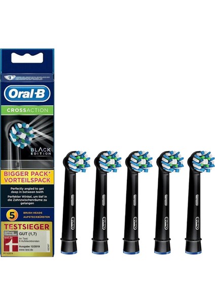 Oral-B 5'li Orijinal Yedek Siyah Diş Fırçası Başlıkları Yedek Paketi Dişlerin Arasına Derinlemesine Girecek Şekilde Mükemmel Açılı (Yurt Dışından)