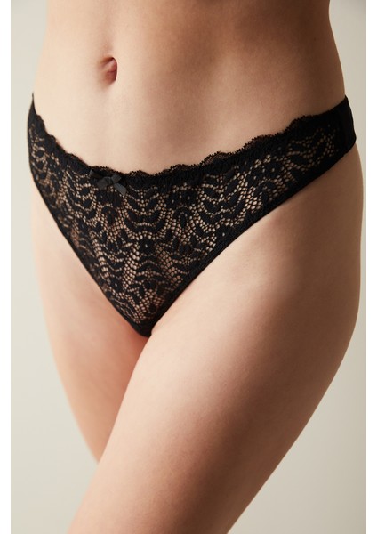Bloom Dantel Siyah Tanga Külot