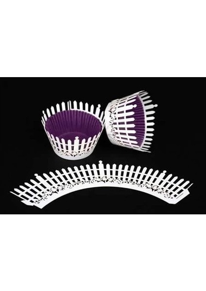 Cupcake Kenar Danteli - Çit Beyaz
