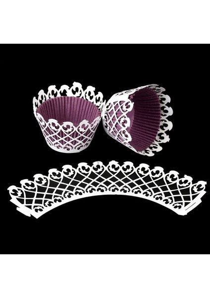 Cupcake Kenar Danteli - Geniş Dantel Beyaz - 10 Adet