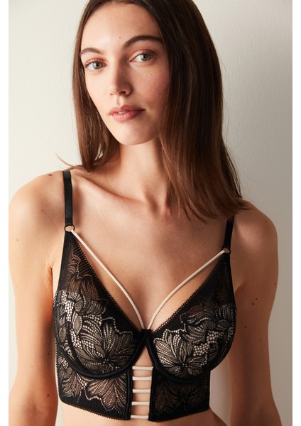 Splendid Strappy Siyah Büstiyer