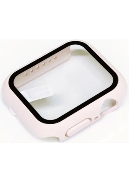 Apple Için Temperli Cam + Kapak Izle Vaka 44MM Ekran Koruyucu Apple Izle Aksesuarları