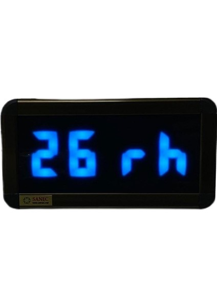 Sanec Dijital LED Duvar ve Masa Saati Derece ve Nem - Turkuaz (Kasa Ölçüleri: 7X17 Cm)