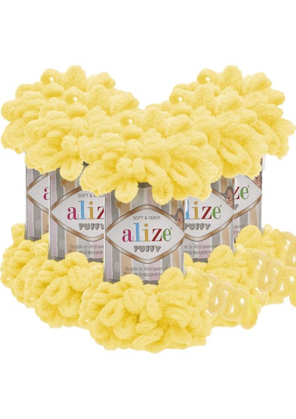 Puffy 5'li 216 Sarı El Örgü Ipliği