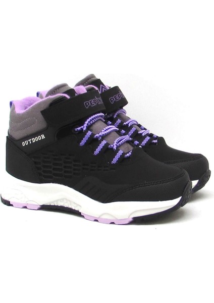 P-1391 Siyah/lila Unısex Çocuk Cırt Bağlı Trekking Bot fiyatları