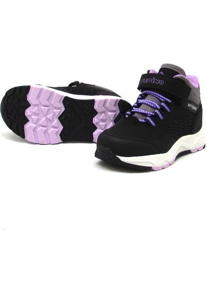 P-1391 Siyah/lila Unısex Çocuk Cırt Bağlı Trekking Bot fırsatları