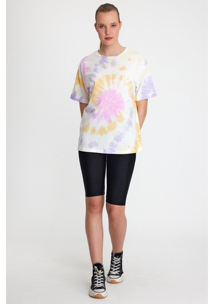 Kadın Batik Yıkamalı Oversize Pembe