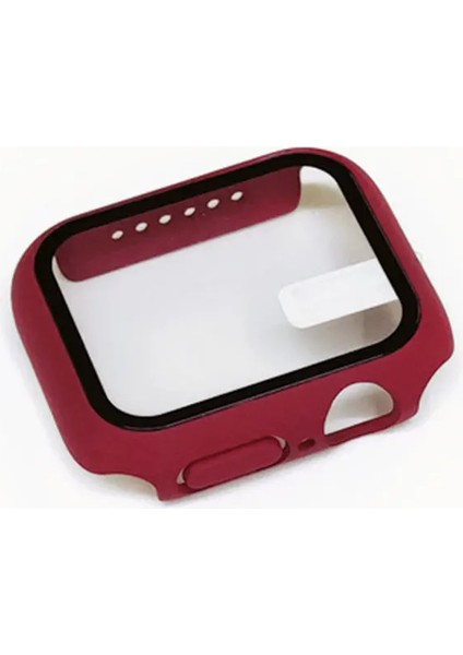 Apple Için Temperli Cam + Kapak Izle Vaka 44MM Ekran Koruyucu Apple Izle Aksesuarları