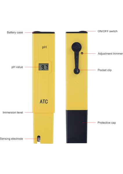 Yıeryı Taşınabilir Atc Ph Ölçer 0 ~ 14 Aralığı Dijital Su Kalitesi Asitlik Test Cihazı Yüksek Hassasiyetli Probe Test Kalemi Havuz Akvaryum Laboratuvarı (Yurt Dışından)