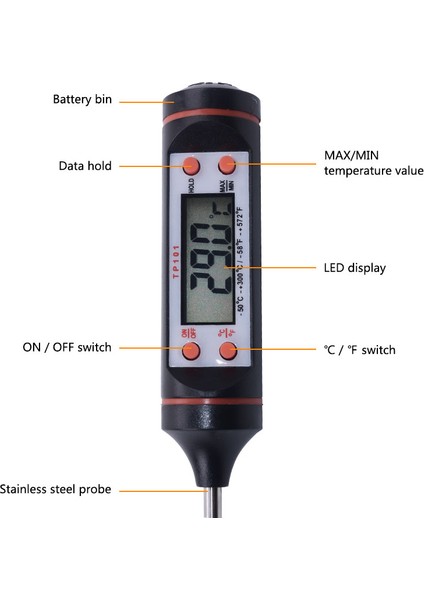 Yieryi TP101 Dört Düğmeli Gıda Termometresi/elektronik Barbekü Probu Termometresi/barbekü Termometresi (Yurt Dışından) modelleri