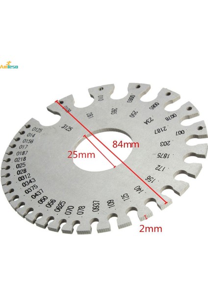 Metal Yuvarlak Swg Tel Kalınlığı Ölçücü Test Cihazı Cetvel Ölçer Çapı Aracı (Yurt Dışından)