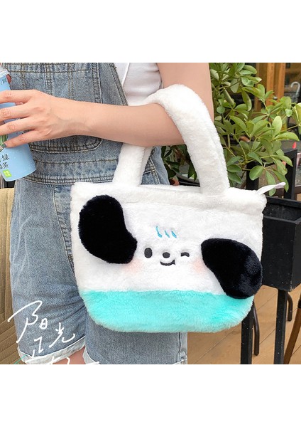 Meng Meng Peluş Üç Boyutlu El Çantası Kış Açık Omuz Crossbody Çanta Öğrenci Bayan Çantası El Çantası (Yurt Dışından)