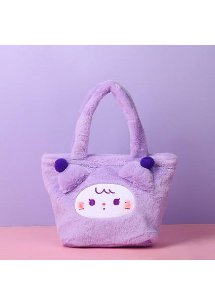 Meng Meng Peluş Üç Boyutlu El Çantası Kış Açık Omuz Crossbody Çanta Öğrenci Bayan Çantası El Çantası (Yurt Dışından)