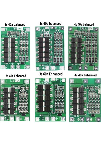 3s/4s 40A 60A Li-Ion Lityum Pil Şarj Cihazı Koruma Levhası 18650 Bms Matkap Motoru Için 11.1V 12.6V/14.8V 16.8V Geliştirme/denge (Yurt Dışından)