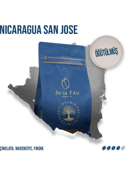 Nicaragua San Jose Öğütülmüş Paket Filtre Kahve 250 gr