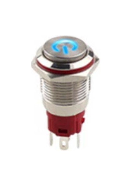 16MM 19MM 22MM Metal Basmalı Düğme Anahtarı Halkası LED 250 V 5A Kendinden Kilitli Sıfırlama Anlık Mandallama Su Geçirmez (Yurt Dışından)