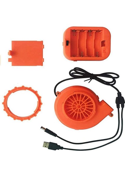 Şişme Dinozor Kostümü Çocuklar-2 x Şişme Yedek Fan Üfleyici 2 x Pil Kutusu. 2 x Yaklaşık 39 Inç Güç Kablosu (Usb Fişi ve DC5525 Fişi Ile)-Turuncu (Yurt Dışından)