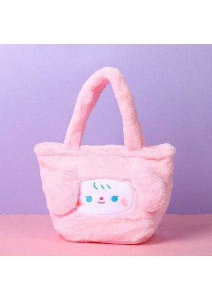 Meng Meng Peluş Üç Boyutlu El Çantası Kış Açık Omuz Crossbody Çanta Öğrenci Bayan Çantası El Çantası (Yurt Dışından)