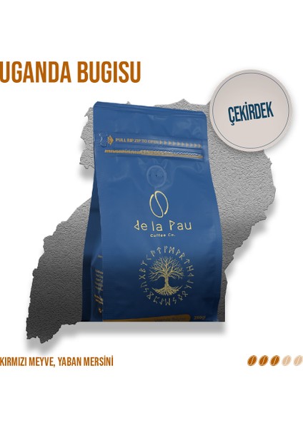 Uganda Bugisu Kavrulmuş Paket Çekirdek Kahve 250 gr
