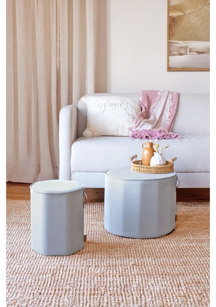 Yıkanabilir Kılıflı Puf Köşegen Silindir Ayak Pufu Orta Sehpa Koltuk Tabure Kc Meek Gri fırsatları